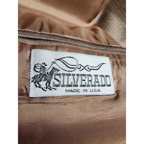 Silverado Western Dress Jacket Suede Yoke 46R Vintage Brown w/Bowtie - Picture 11 of 12
